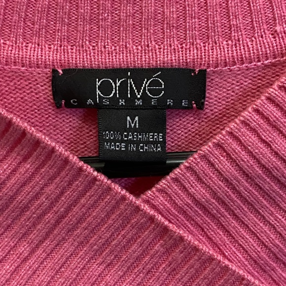 Prive Cashmere 100% cashmere v-neck sweater size M - Picture 5 of 6